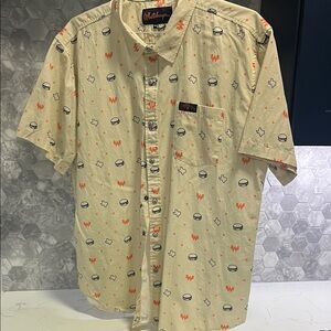 Whataburger White and Orange Patterned Men's Shirt